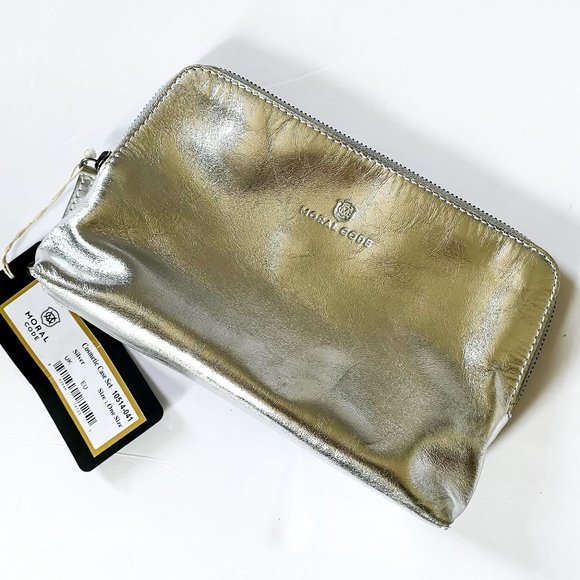 Moral Code Silver Leather Cosmetic Case - Picture 1 of 6